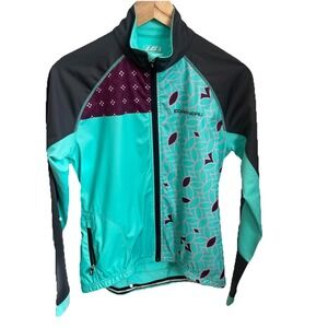 Louis Garneau Boreal Pro Women's Jacket Size  Medium‎ Aqua/Black/Print Cycling